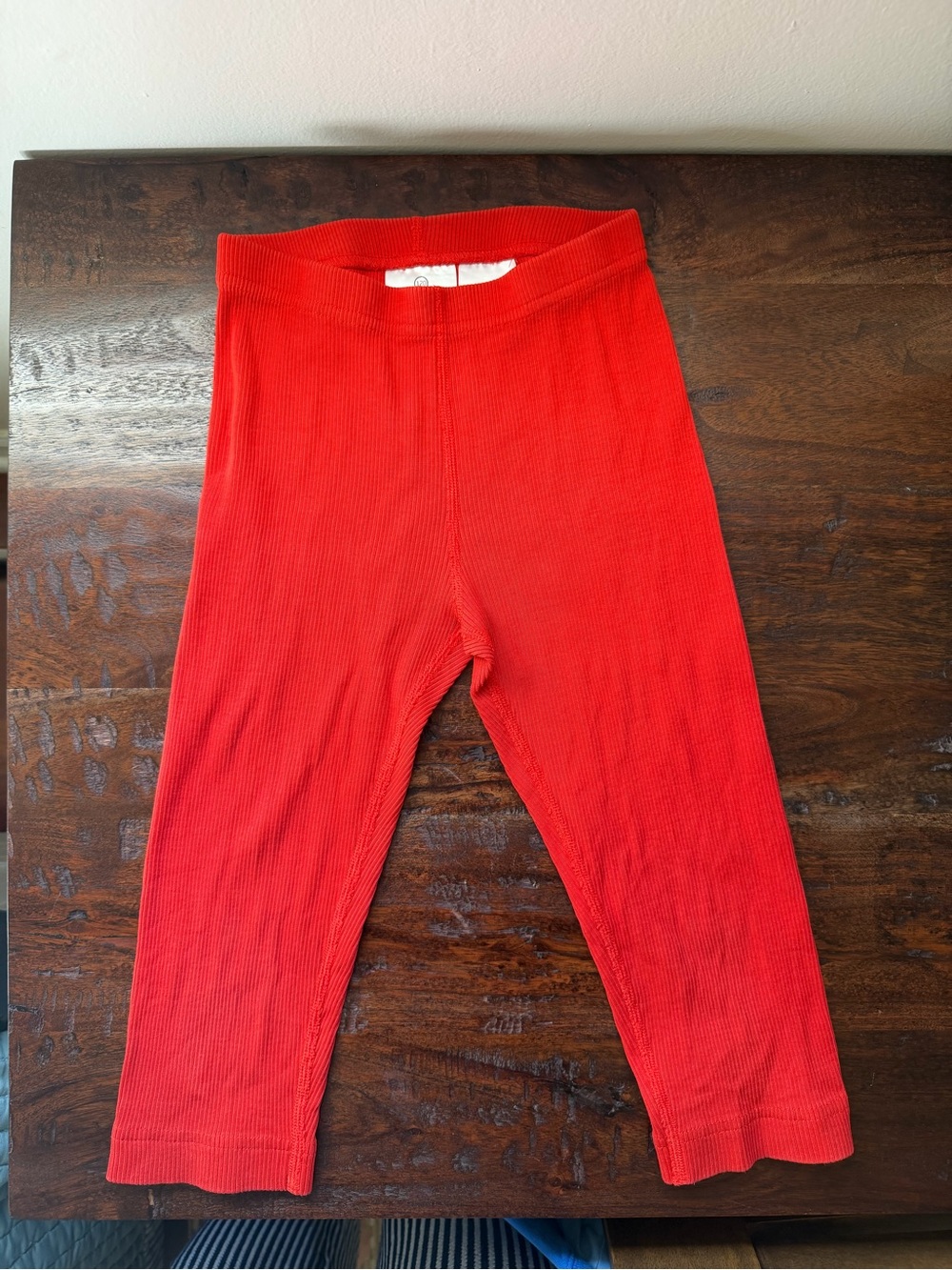 Hanna Andersson Bright Red Ribbed Kids Leggings
